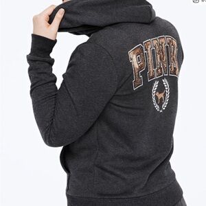 Bling PINK Victoria's Secret Charcoal Hoodie